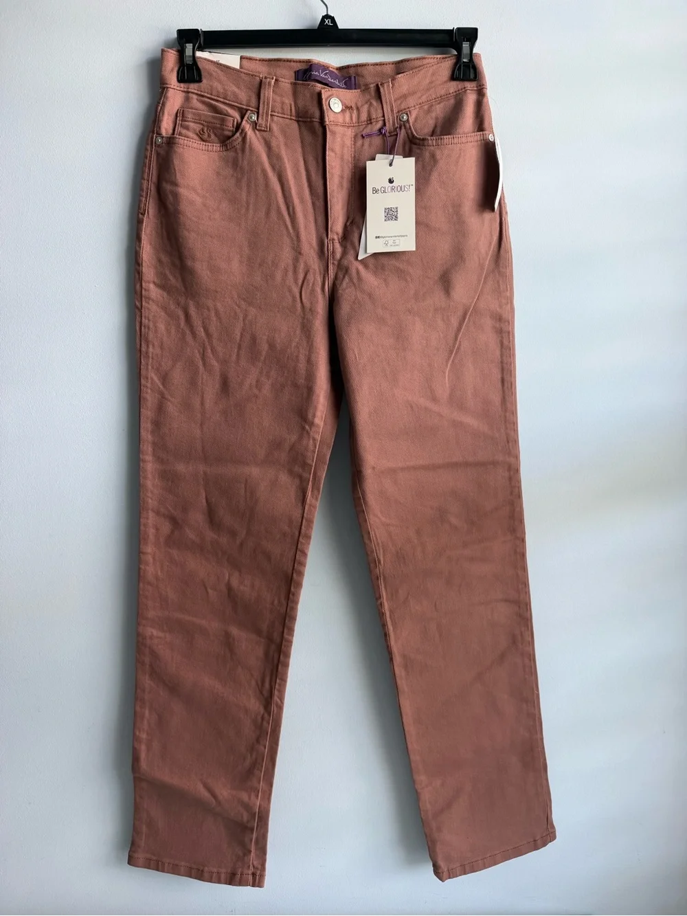 Gloria Vanderbilt Womens Cocoa Tan Amanda Classic Straight Slimming Jeans Size 8